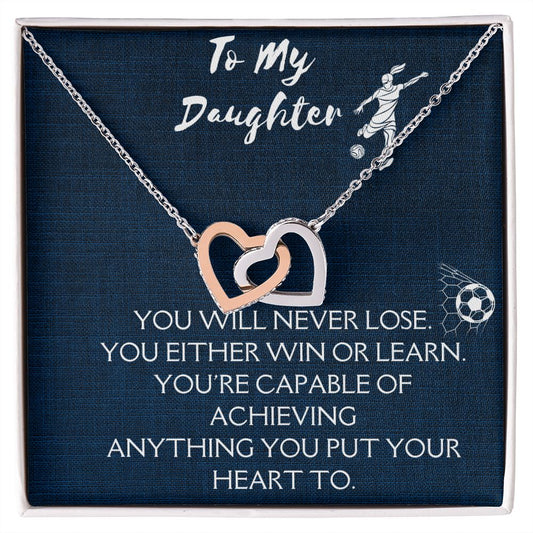 To My Daughter-Interlocking Hearts Necklace Gift Jewelry - dilibeads