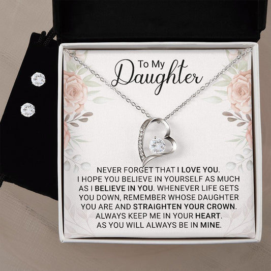To My Daughter - Forever Love Necklace Gift Form Dad or Mom Jewelry - dilibeads
