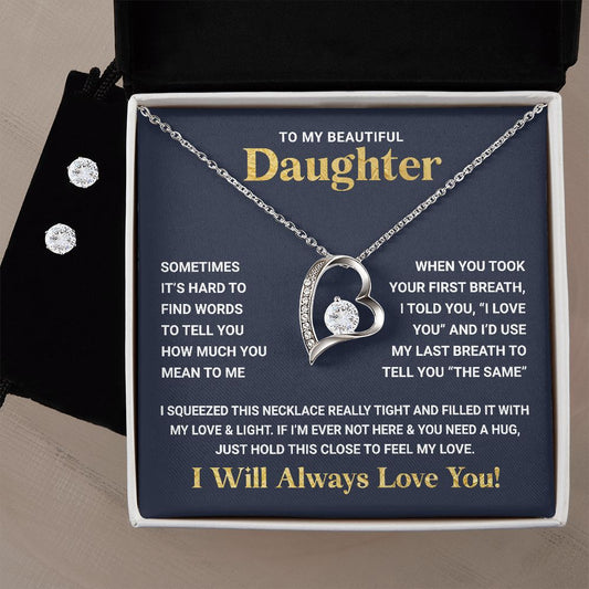 To My Beautiful Daughter - I will Always Love You - Forever Love Necklace Jewelry - dilibeads
