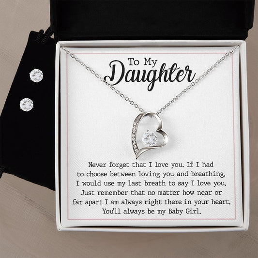 To My Daughter - Never Forget That I Love You - Forever Love Necklace Jewelry - dilibeads