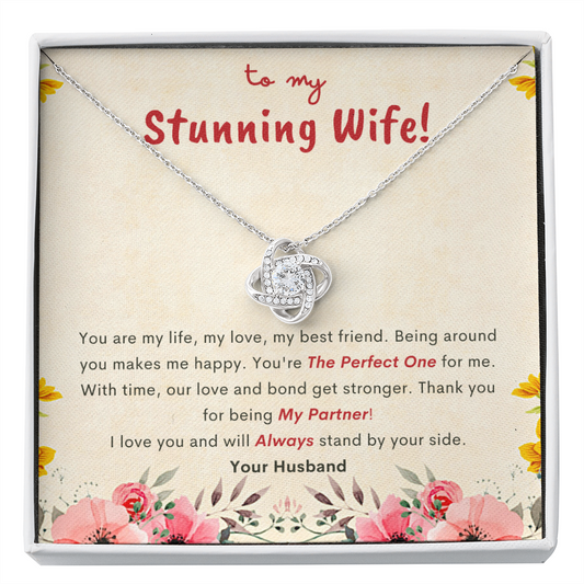 Love Knot Zirconia Stone Necklace Best 3rd Year Anniversary Gift For Wife Jewelry - dilibeads