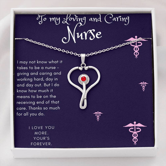 Stethoscope Swarovski Necklace for Loving Nurse Jewelry - dilibeads