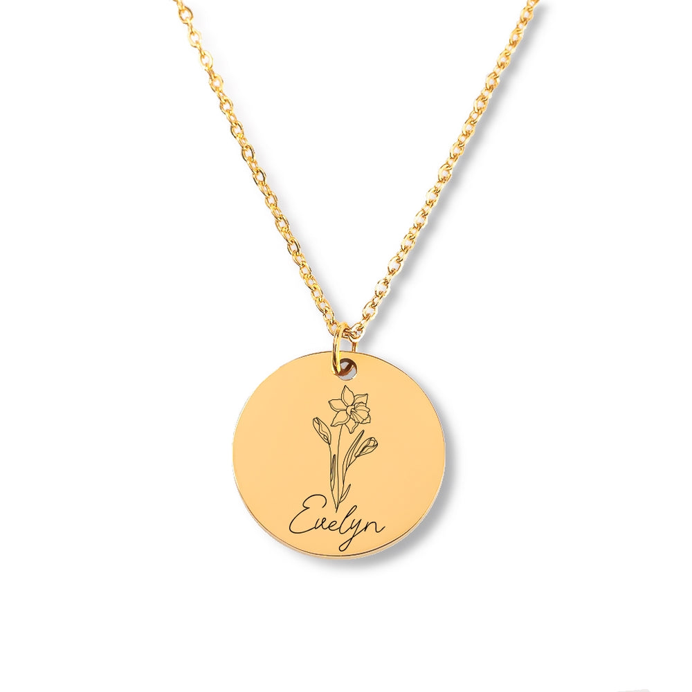 Birthday Gift | Personalized Gift | Mother'S Day Gift | Birth Flower Jewelry | Flower Necklace