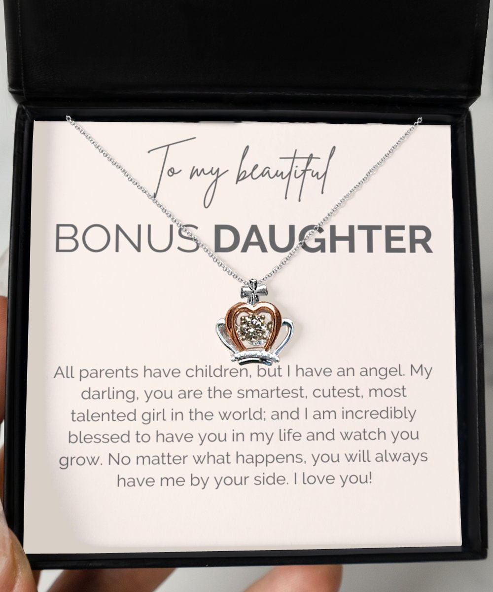 Daughter in law gift bonus daughter necklace gifts interlocking heart jewelry gift for stepdaughter foster daughter adopt birthday gift