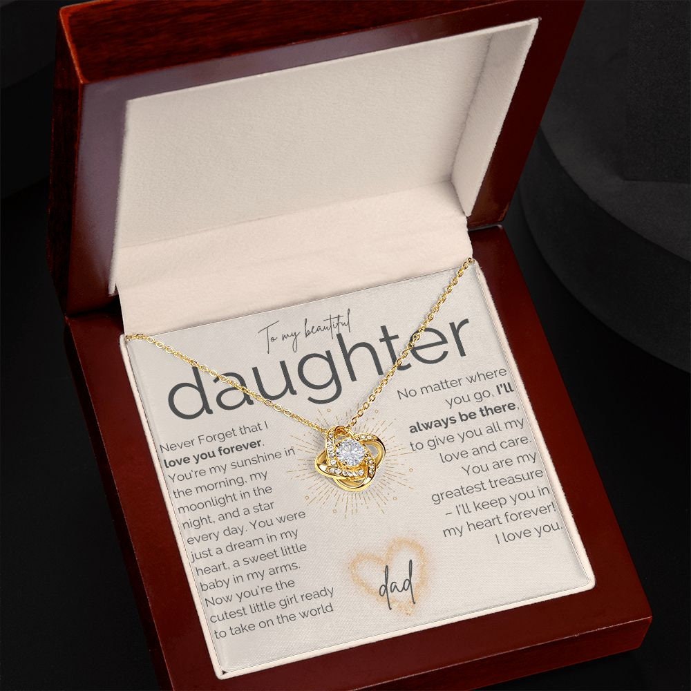 My Daughter, Gift From Dad, Daughter Gift, Daughter Necklace, Love Knot Necklace, 14k Sentimental Gift