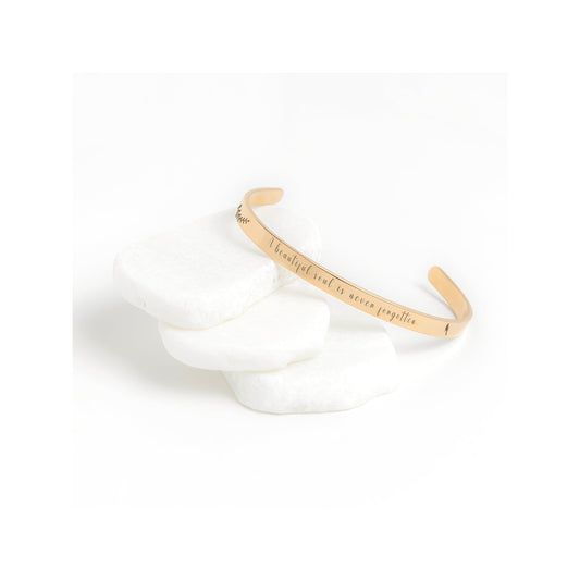 Comforting Sympathy Gift: Gold Cuff Bracelet for Remembering a Loved One