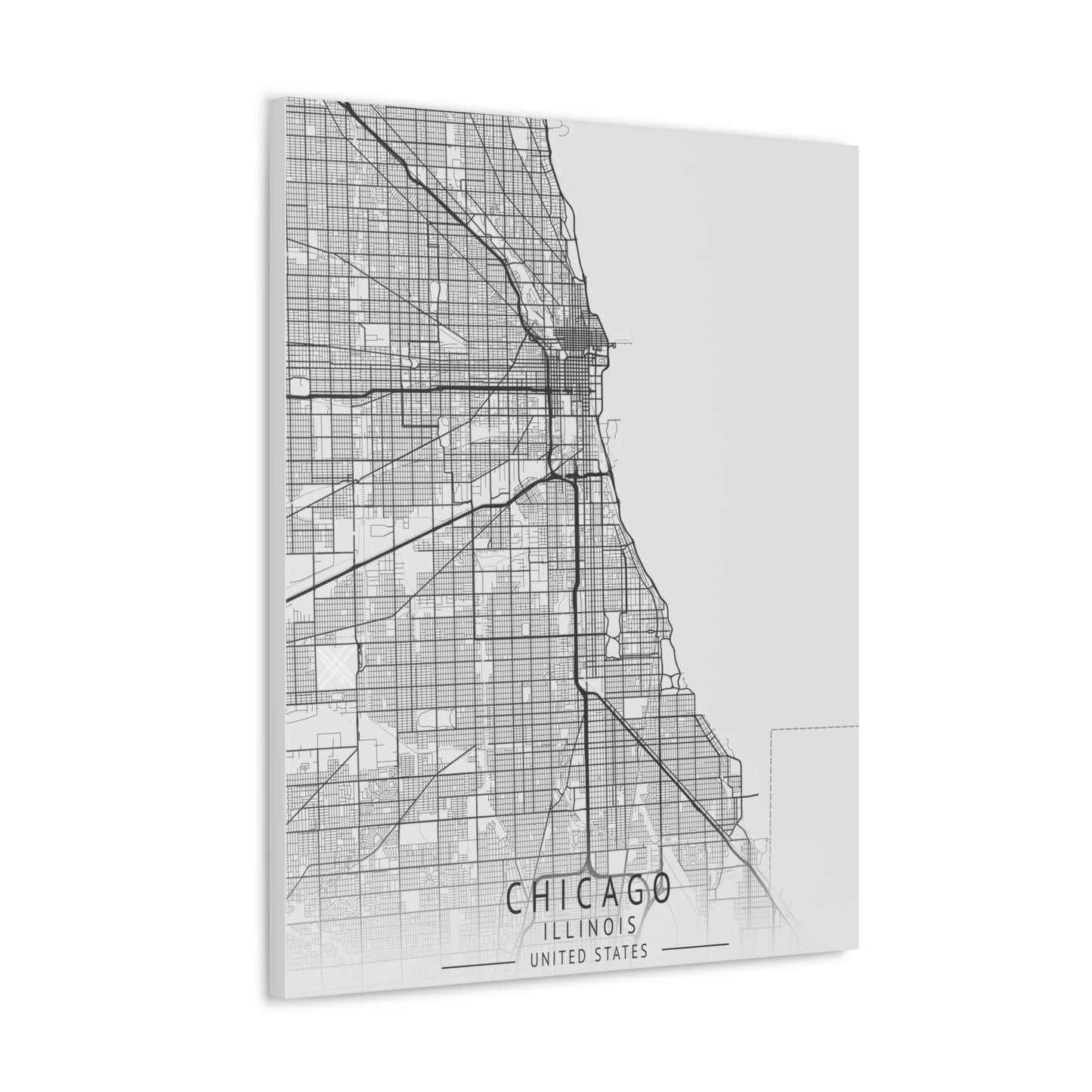Stunning Large Vertical Chicago City Map: Perfect Wall Art for Your Home Decor