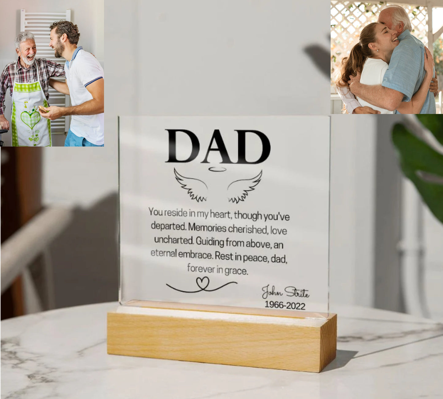 Loss Of Father | Memorial Frame | In Loving Memory | Father Bereavement Gift | Loss Of Dad | Dad Memorial Journal | Sympathy Gift| Keepsake