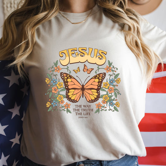 Boho Christian Shirts Christian TShirts Bible Verse Shirt Trendy Christians T Shirts Jesus Apparel Jesus is the way the truth and the life