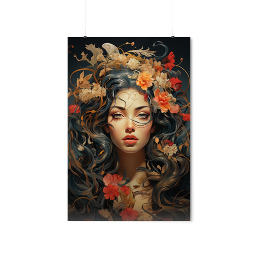 Modern Home Decor | Medusa Head | Living Room Wall Art | Ready To Hang | Greek Mythology Poster | Urban Style Canvas | Greek Mythology Art