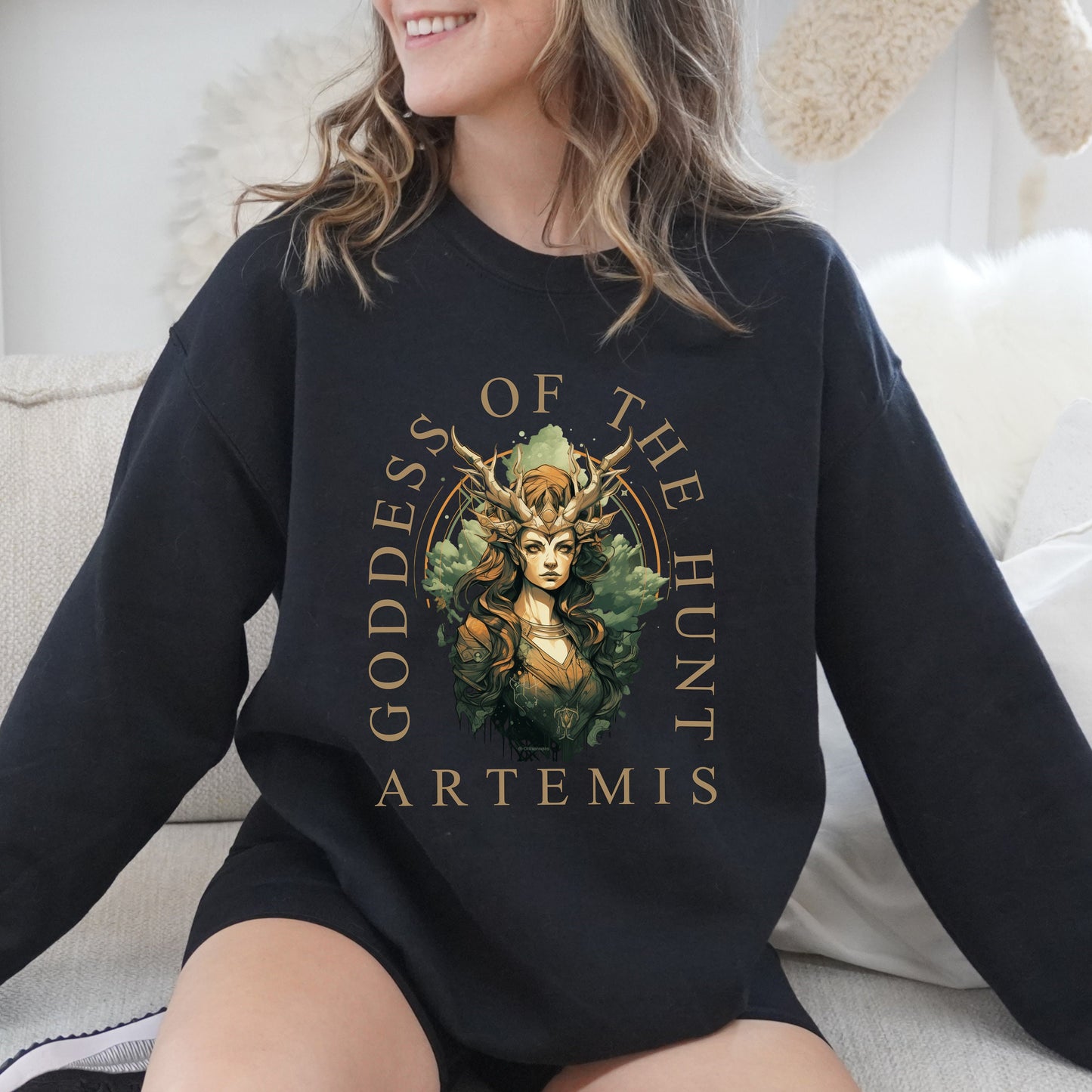 Artemis Greek Mythology Sweatshirt - Divine Goddess Inspired Apparel