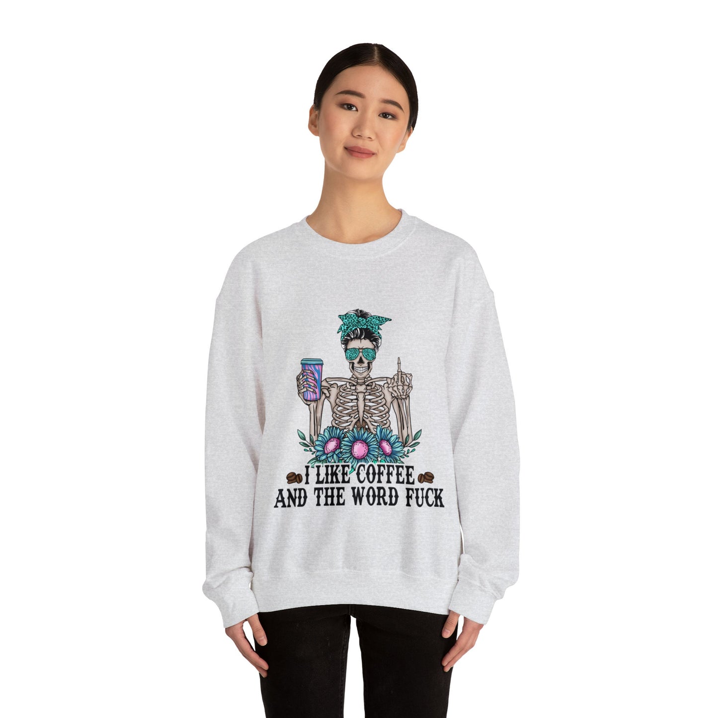 Caffeine-Infused Halloween Sweatshirt - Coffee Lover's Delight with a Bold Statement