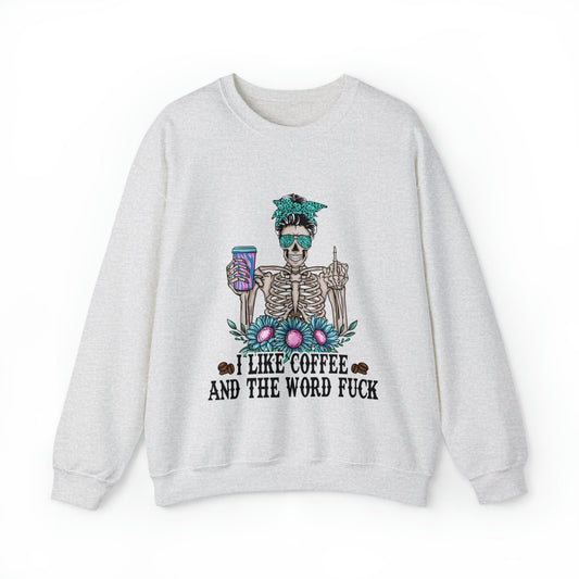 Caffeine-Infused Halloween Sweatshirt - Coffee Lover's Delight with a Bold Statement