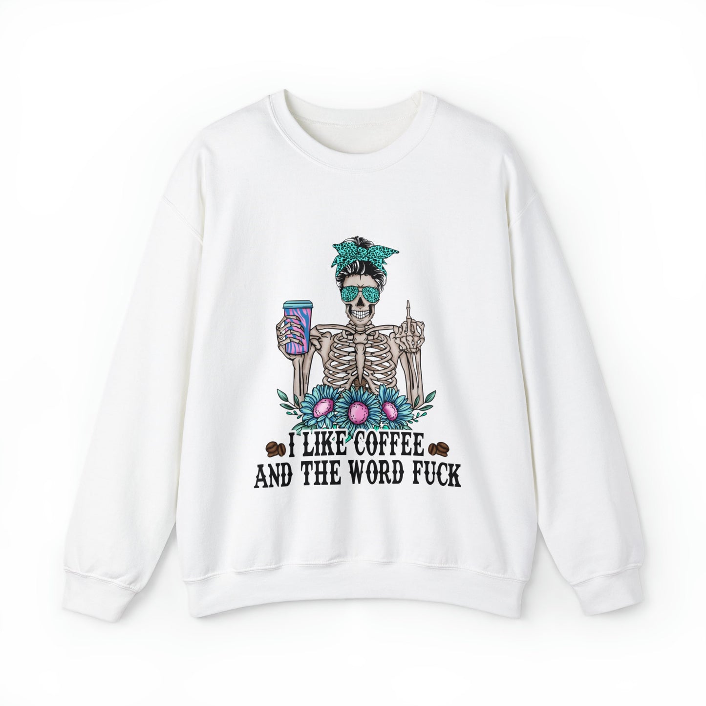 Caffeine-Infused Halloween Sweatshirt - Coffee Lover's Delight with a Bold Statement