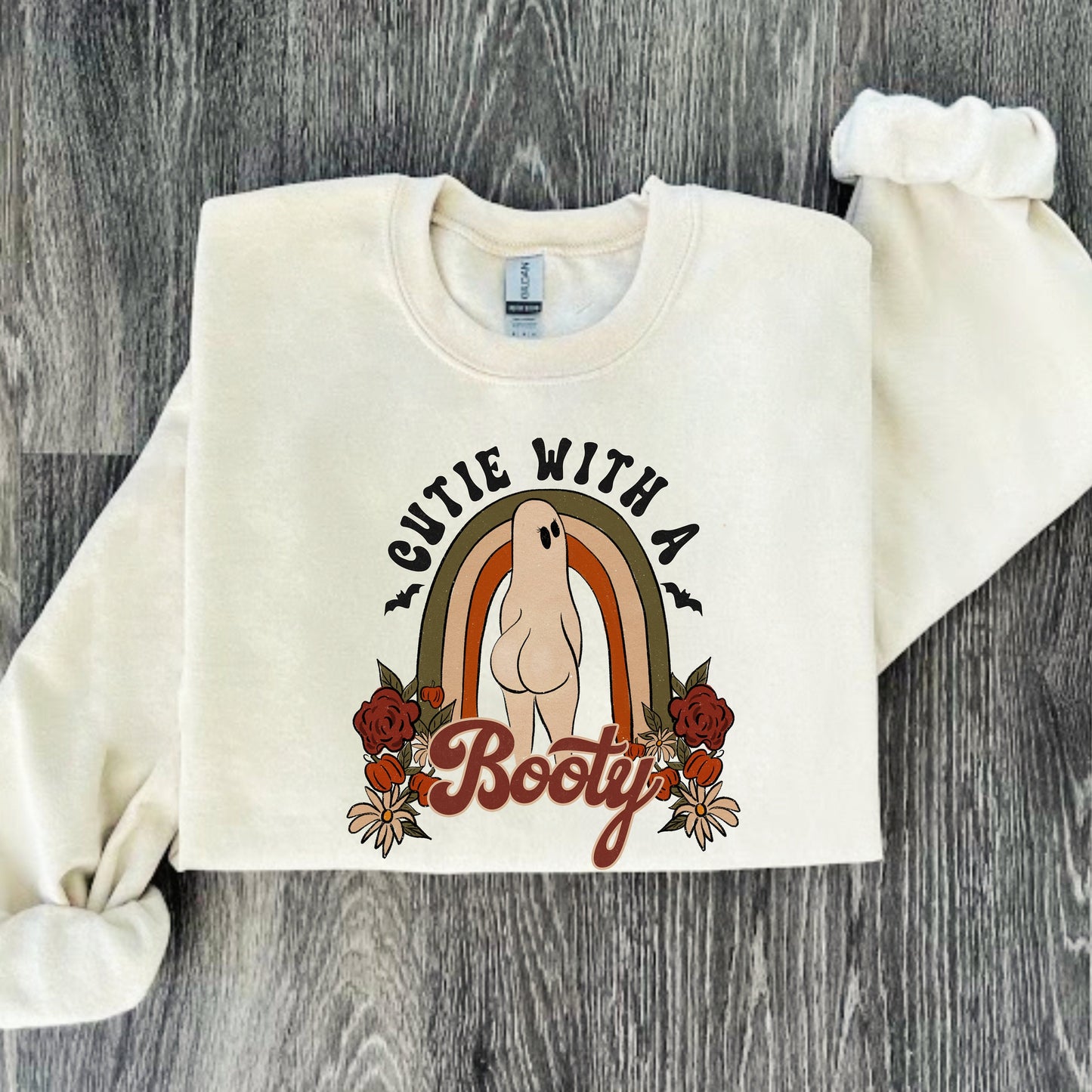 Cutie with a Booty Halloween Sweatshirt - Spooktacular Gift for Women, Spooky Season Shirt | Ghost Sweatshirt | Halloween Gift